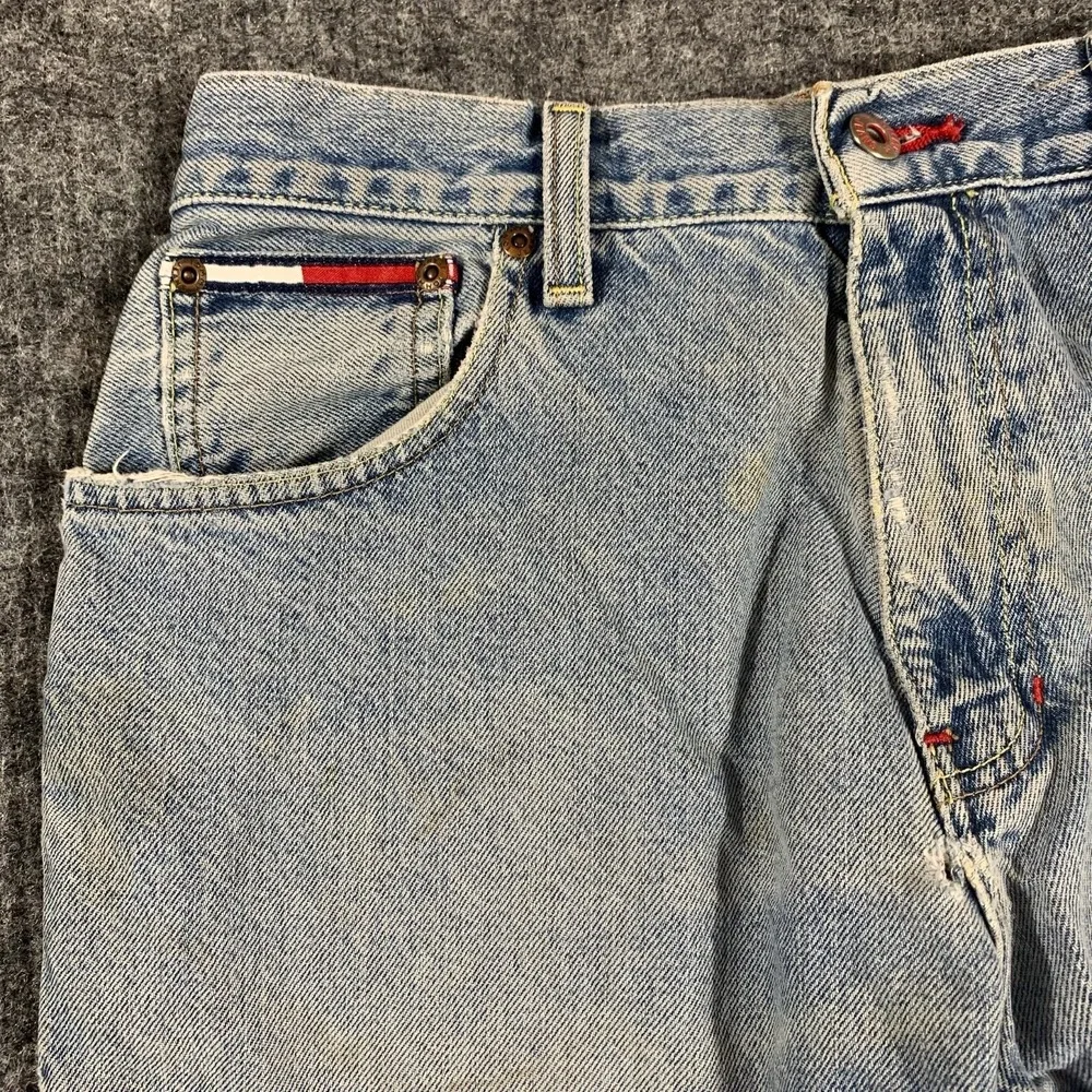 Vintage Tommy Hilfiger Jeans Mens 32x34 Fits‎ 30x32 Blue Denim Faded Distressed